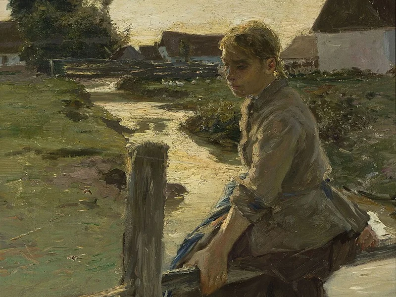 1854-Arthur Langhammer - Ragazza presso un ruscello - Museo Nazionale di Varsavia